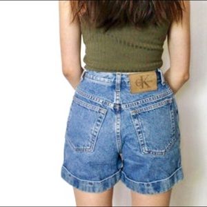 Vintage High Waisted Calvin Klein Denim Shorts,